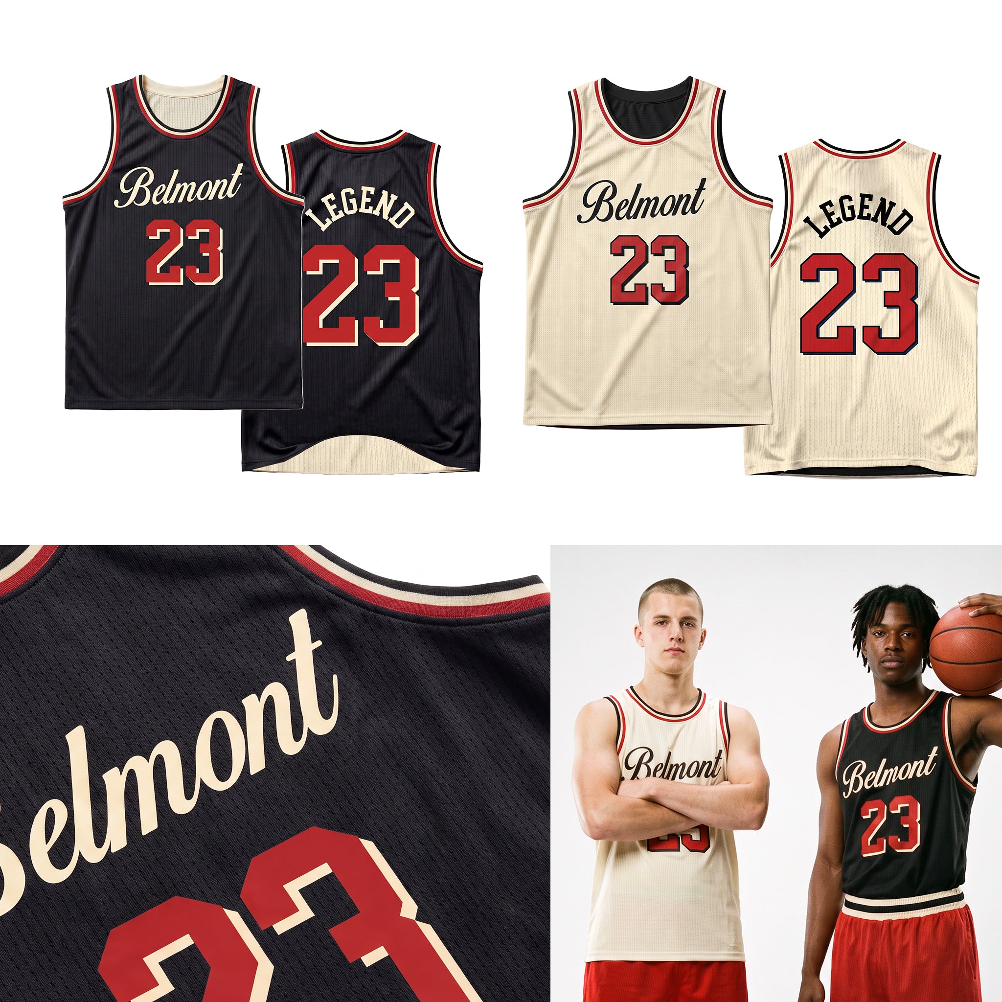 Round Neck Reversible Basketball Jersey